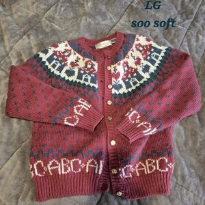 LG Women's Knit Cardigan - Red and White